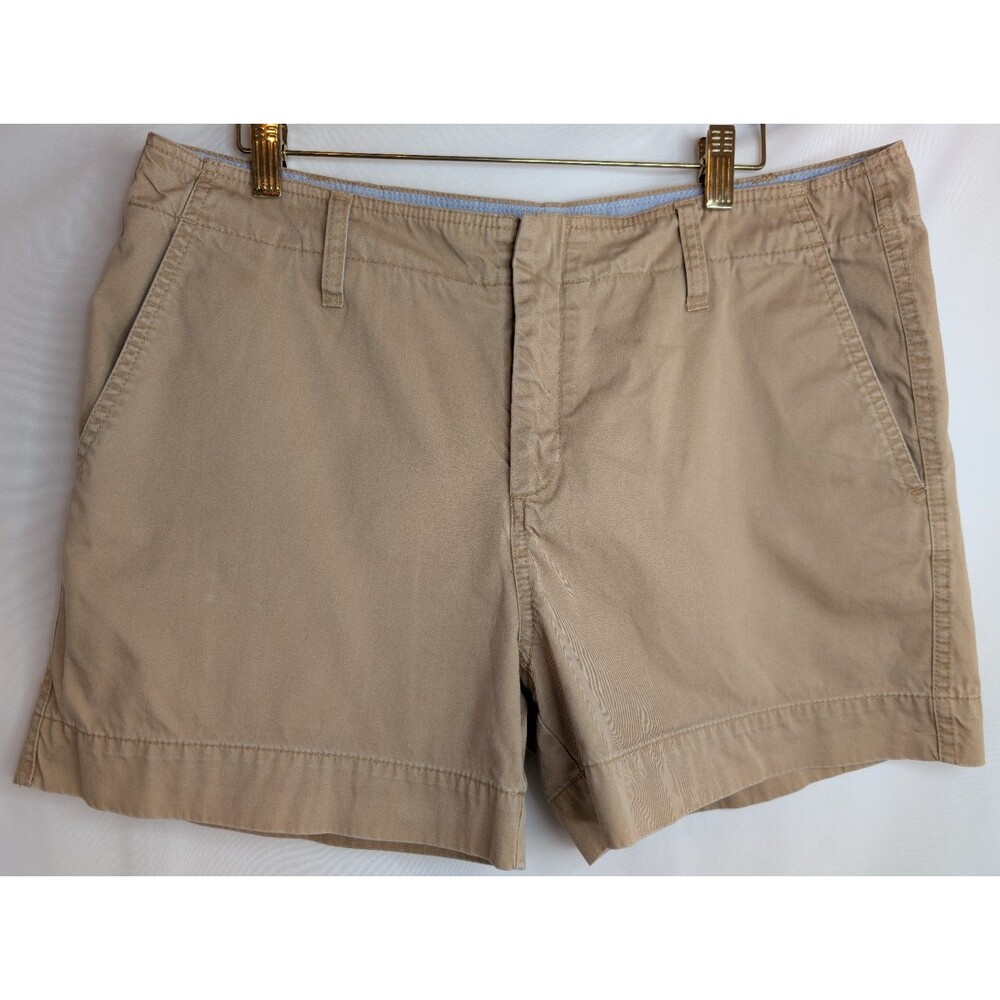 Tommy Hilfiger Size 14 Beige Logo Belt Loops Pockets Women’s Chino Shorts - EUC